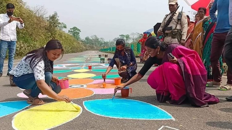 Proud moment for Cachar, the District Administration sets record of longest Rangoli