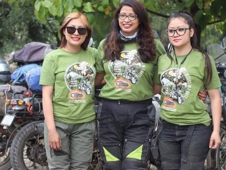 7 states in 7 days - female riders from North-East script history on motocycle.