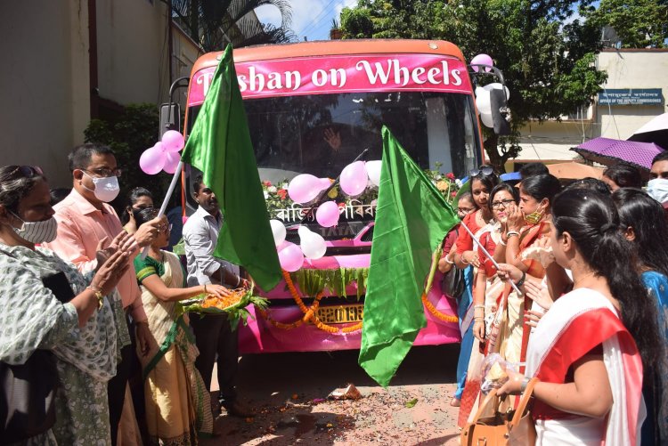 Poshan Maah celebrated with the launch of the 'poshan on wheels' bus to spread awareness on nutrition