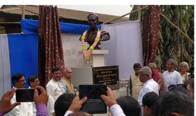 Poet Ramkumar Nandi Mazumder's Bust installed in Silchar.