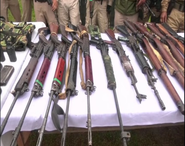 Huge Cache Of Arms, Ammunition Seized In Wangoo Laipham Area of Manipur