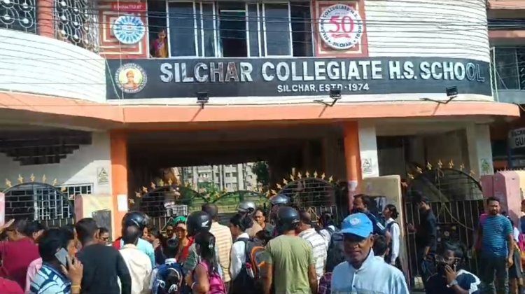 Protest erupt in Silchar Collegiate School as angry gaurdians closes the school gate surrounding yesterday's controversial incident