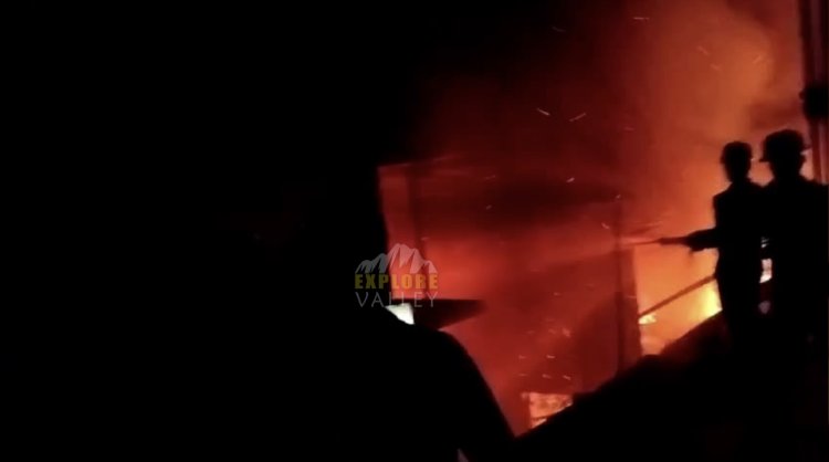 Fire erupts at warehouse in Silchar's Hospital Road, firefighters battle intense inferno