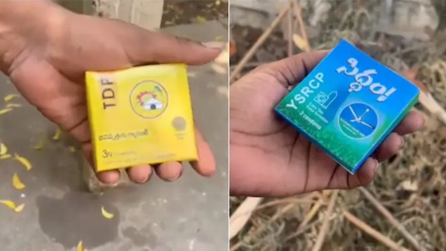 Political parties in Andhra Pradesh distribute condoms with party symbols on packet ahead of elections