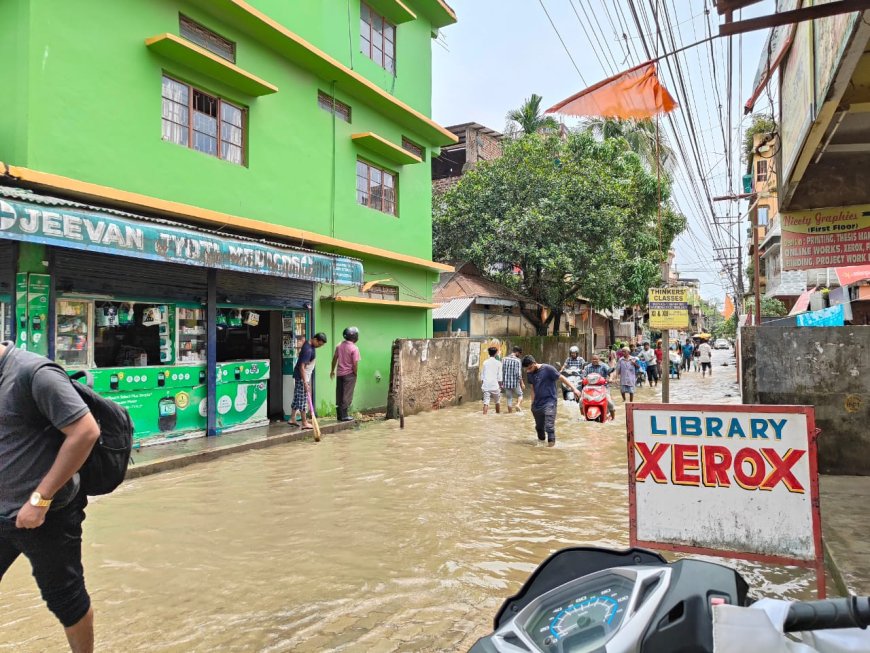 Stagnant water causes problem again: National Highway point and 1st Link Road submerged up to ankle level after heavy shower on Sunday night