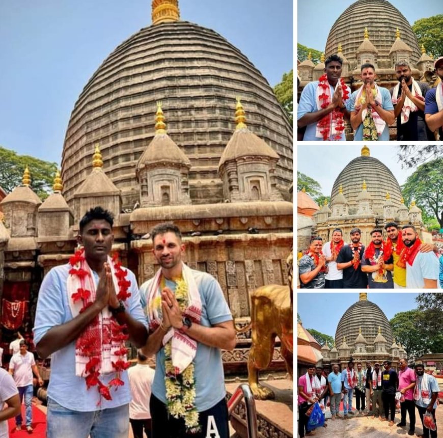 RR and KKR players visit Kamakhya Temple in Guwahati ahead of upcoming match