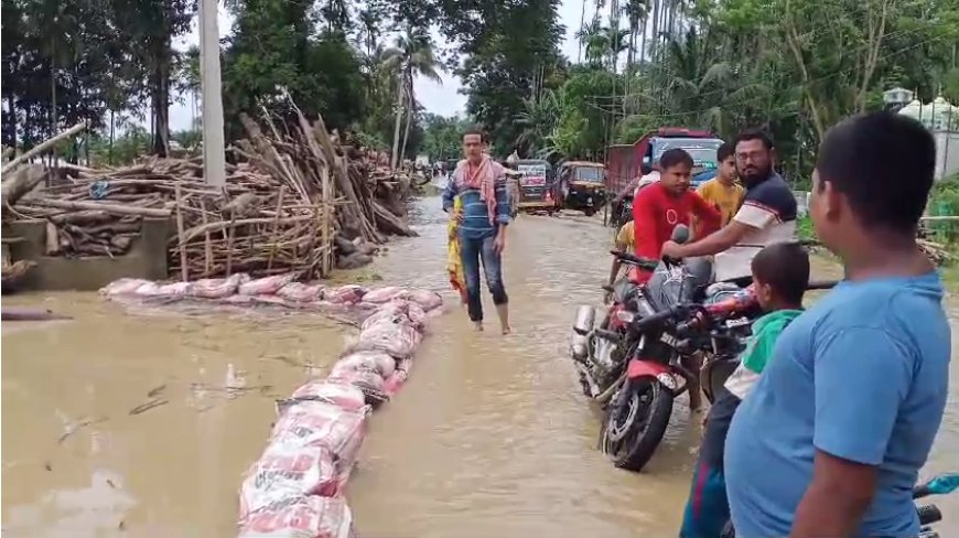 Barak river overflows, flooding Silchar-Sonai road and nearby areas