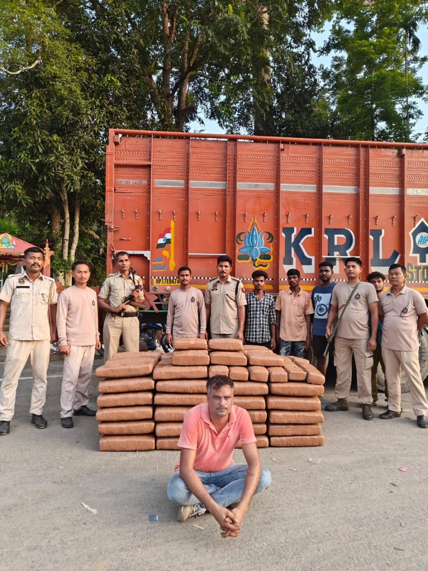 806 Kg of ganja seized at Assam-Tripura border checkpoint, One Apprehended