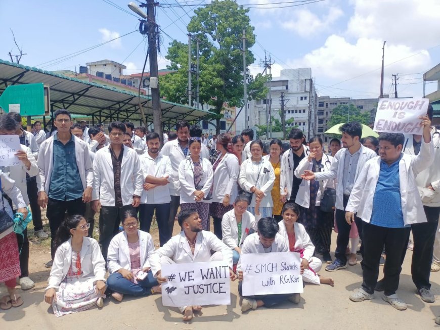 Protest continues at Silchar Medical College Hospital for doctors' safety