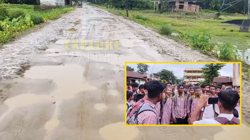 Students block Katigorah road over corruption in poor road repairs