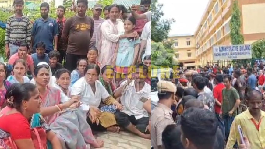 Contractual staff protest at Silchar Medical College during CM’s visit