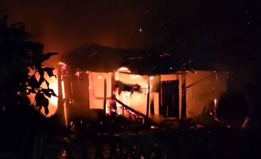 Massive fire in Katigorah destroys Cattle Shed, two cows die